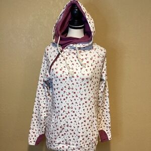 Ampersand Avenue Fleece lined thick double hooded sweatshirt, Size Small